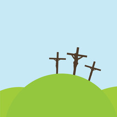 Jesús en la cruz silueta simple