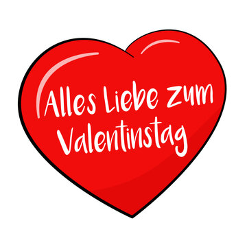 Alles Liebe zum Valentinstag. Happy Valentine's Day. Vector