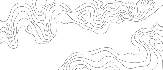 The black on white contours vector topography stylized height of the lines. The concept of a conditional geography scheme and the terrain path. Wide size. Map on land vector terrain Illustration.