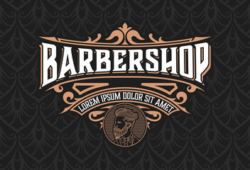 Vintage Barbershop label in vintage style