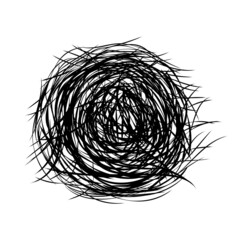 hand drawn scribble sketch circle object. Tangled grungy round scribble. isolated on white background. doodle vector illustration