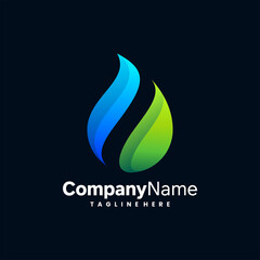 drop water logo in gradient color style