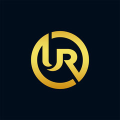 letter u and r logo design