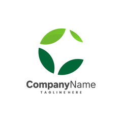 letter c logo in green leaf concept