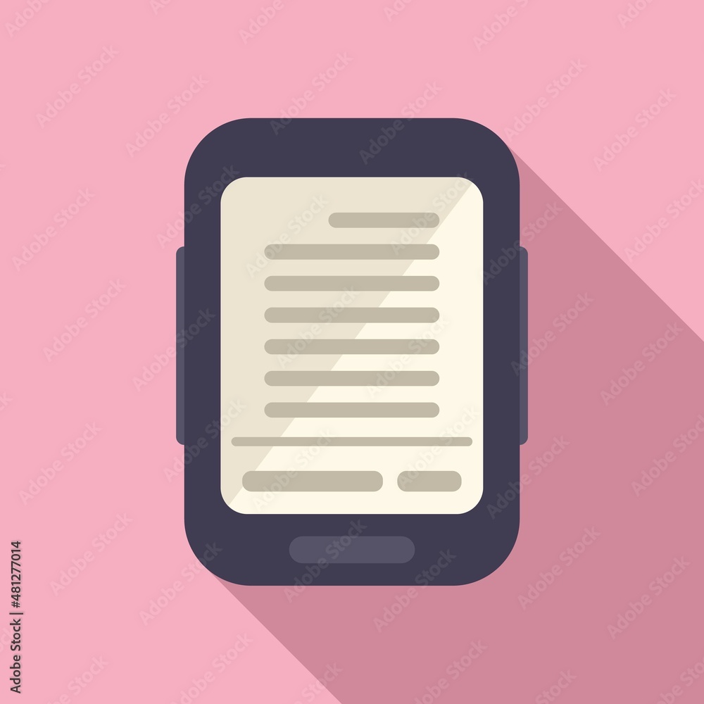 Poster computer ebook icon flat vector. internet web