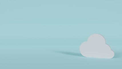 コピースペースを備えたクラウドコンピューティングのコンセプト背景素材（青）　Cloud computing technology concept blue background