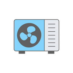 air conditioning outdoor unit icon in color icon, isolated on white background 