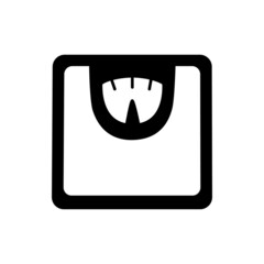 Body scales, weight scale Icon in black flat glyph, filled style isolated on white background