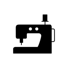 sewing machine Icon in black flat glyph, filled style isolated on white background