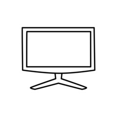 Wide screen TV Icon in black line style icon, style isolated on white background