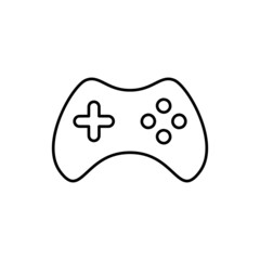 Game controller icon in black line style icon, style isolated on white background