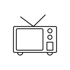 Analog TV Icon in black line style icon, style isolated on white background