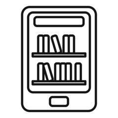 Library ebook icon outline vector. Digital education