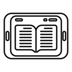 Ebook icon outline vector. Digital education