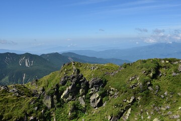 Mountain climbing in summer season