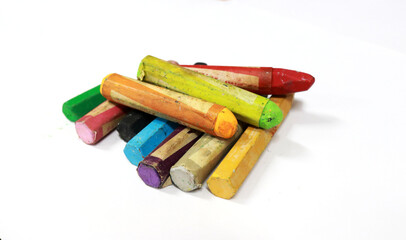 Color pencil photos or crayons to color pictures that are usually used by small children, this photo has a white background or a clean photo