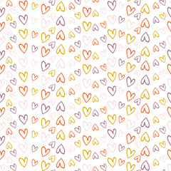 Love pattern seamless vector.  Valentine's Day Heart, lovers, hand made illustration. Wrapping paper or fabric print. Romantic, cute theme. Backdrop, background design surface. White background