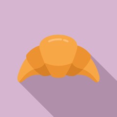 Croissant icon flat vector. Bread bakery