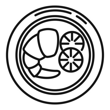 recommend clip art: Shrimp food icon outline vector. Seafood fish