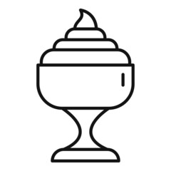 Ice cream cup icon outline vector. Chocolate scoop