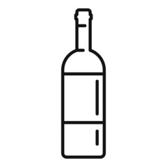 Wine bottle icon outline vector. Alcohol glass