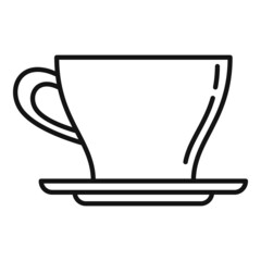 Hot coffee cup icon outline vector. Break cafe