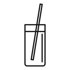 Fresh drink icon outline vector. Juice glass