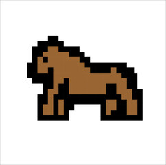 horse pixel art logo design