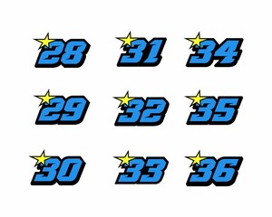 Racing number, start racing number, sport race number logo design