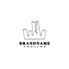earth quake cartoon logo template icon design black simple vector illustration