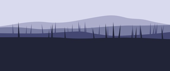 Blue mountain layers landscape vector illustration can be used for background, desktop background, typography background, website background or header, ads banner, game background asset.