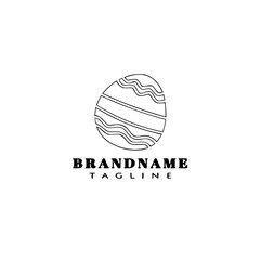 easter egg cartoon logo template icon design black simple vector illustration