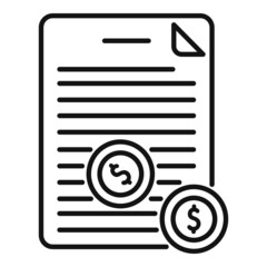 Money document icon outline vector. Bank finance