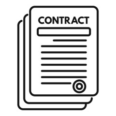 Bank contract icon outline vector. Finance people