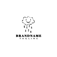 rain logo cartoon icon design black vector illustration
