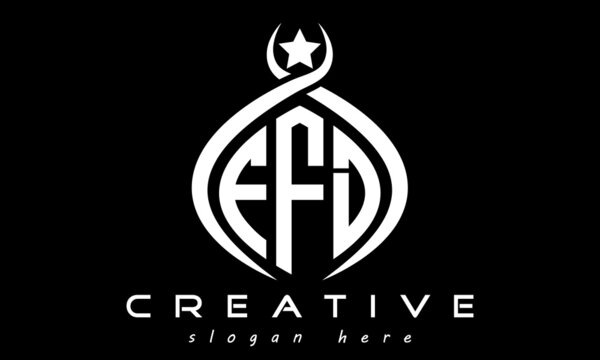 three letters FFD monogram curved oval initial logo design, geometric minimalist modern business shape creative logo, vector template	
