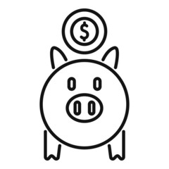 Digital piggy bank icon outline vector. Finance payment