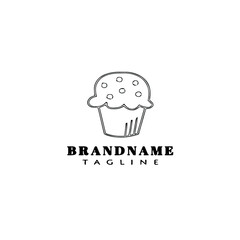 cupcake logo cartoon icon design template black isolated vector delicious