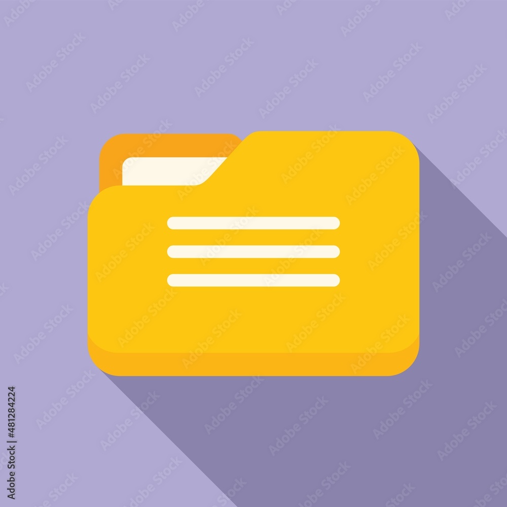 Poster report business folder icon flat vector. document data