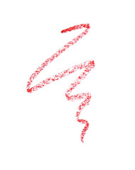 Bright lip pencil stroke on white background