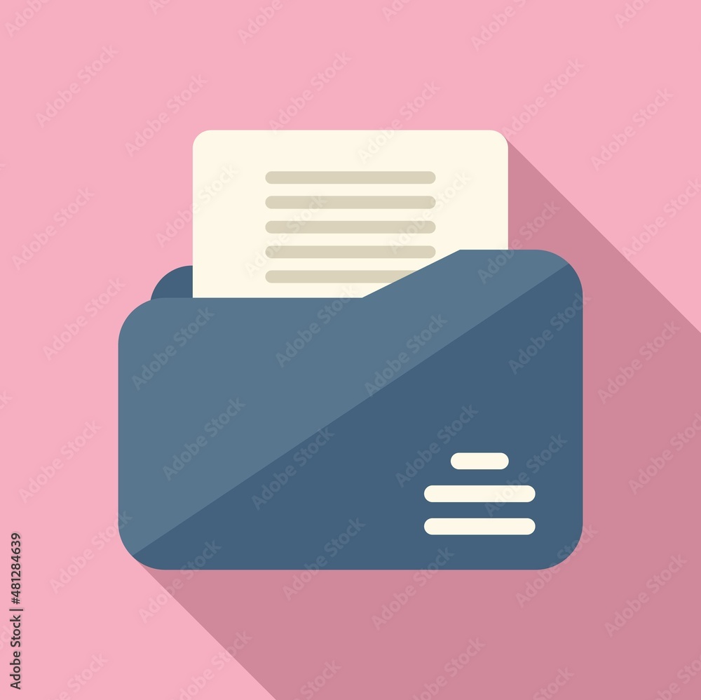Poster folder data icon flat vector. report document