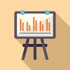 Banner plan icon flat vector. Business document