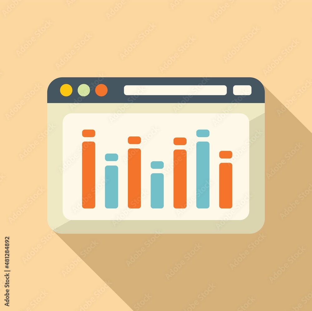 Aufkleber web page report icon flat vector. paper data