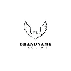 eagle logo cartoon icon design template black isolated vector