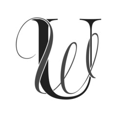 uw, wu, monogram logo. Calligraphic signature icon. Wedding Logo Monogram. modern monogram symbol. Couples logo for wedding