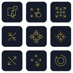 Set of Scaling Arrow icon. Resize pack symbol template for graphic and web design collection logo vector illustration