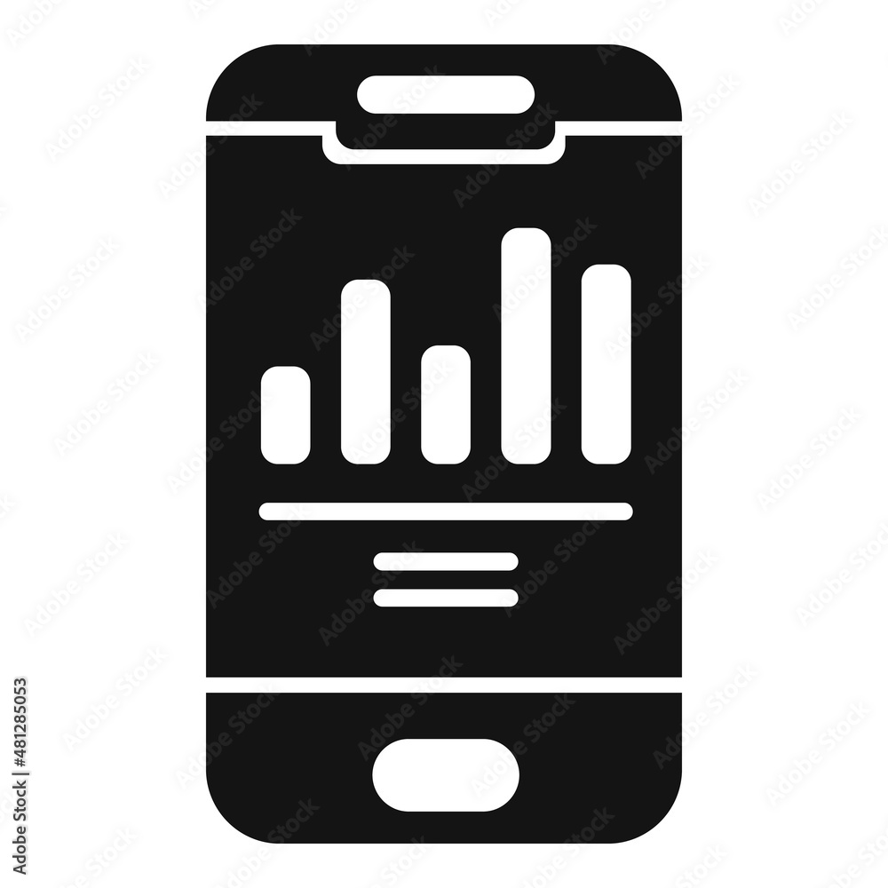 Poster smartphone report icon simple vector. graphic chart