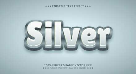 Silver 3d Text Style - Editable Text Effect