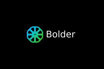 bold modern tech logo design 