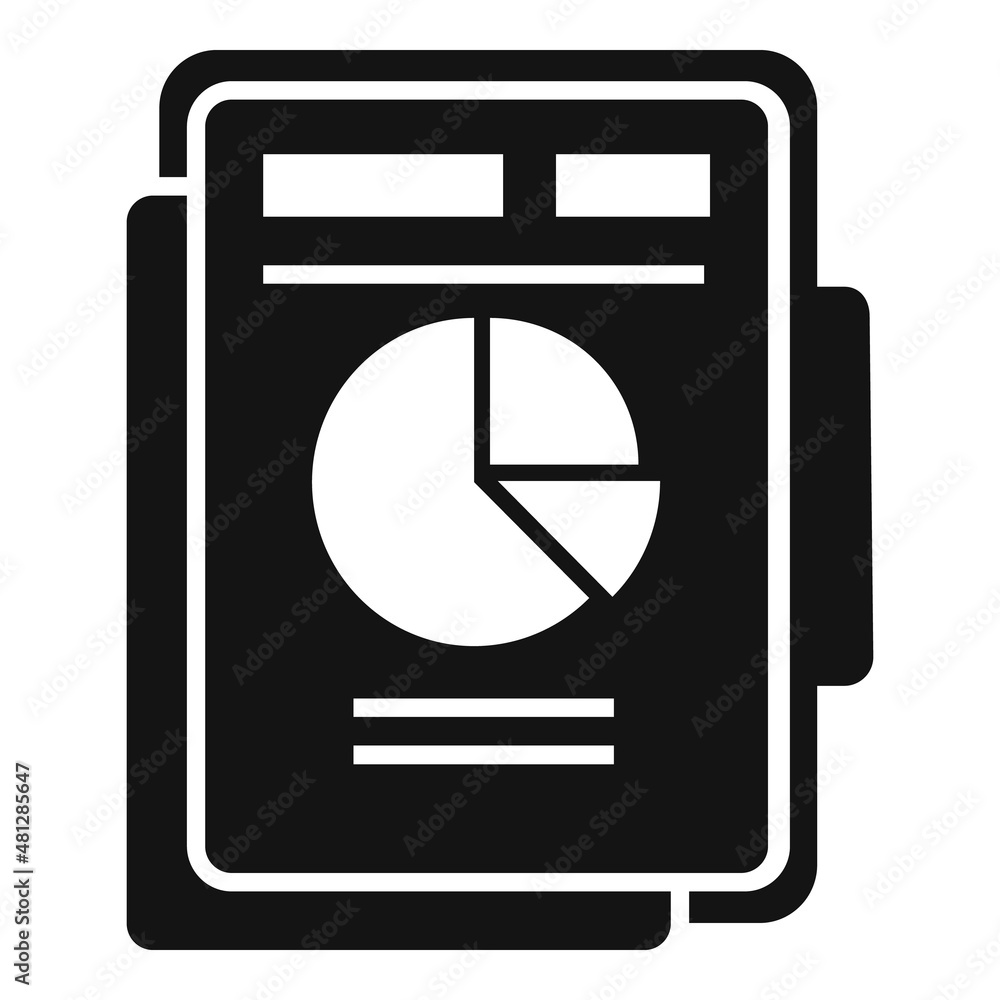 Poster report folder icon simple vector. analysis document